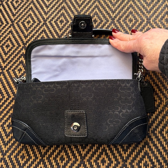 Vintage Y2K Coach Soho Madison signature satin crystal convertible flap clutch - Picture 12 of 15